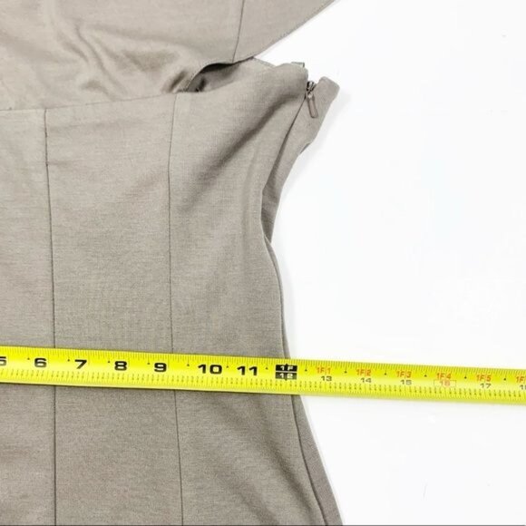 ASOS One Long Sleeve Bodycon Cutout Beige Mini Dress Mobwife Party Size 6 - Picture 9 of 16